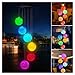 Kohree Crystal Ball Solar Wind Chimes Outdoor, Waterproof Solar Powered LED Color Changing Lamp Hanging Crystal Ball Wind Chimes Lights for Thanksgiving Patio Decoration