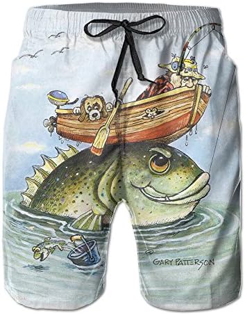 Mans Elastic A Cartoon Wooden Boat Short Pants 2017 Hot