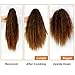 Beauty Angelbella 15 inch Kinky Straight Ponytail Extension, Natural Textured Yaki Wavy Claw Clip in Ponytail Extension, Synthetic Hair Hairpieces with Jaw Clip for Women, Light Brown