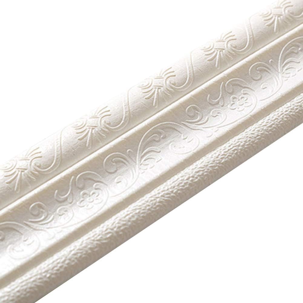 Bodh2000 3D Wall Border Peel and Stick Self Adhesive Tiles Sticker for Kitchen, Bathroom, Bedroom, Tiles Sticker White