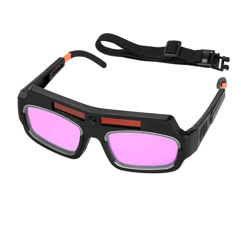 Auto Darkening Welding Goggles Solar Power Welder Eyes Glasses with Adjustable String, Anti-Fog Anti-Glare Welder Glasses Helmet