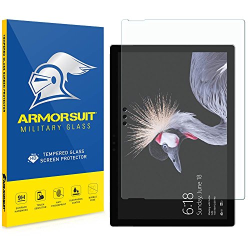 Surface Pro 2017 / Pro 4 / Pro 3 Screen Protector, Armorsuit MilitaryGlass 9H Tempered Glass Screen Protector For Surface Pro 2017 / Pro 4 / Pro 3 Anti-Bubble Ultra HD Clear
