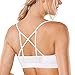 CRZ YOGA Women's Light Support Sports Bra Wirefree Cross Back Yoga Bra Top White Large