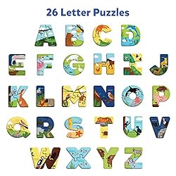 Skillmatics Animal Alphabet Puzzle - 52 Piece
