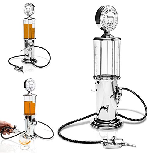 Grinscard-Getrnkespender-im-Tanksule-Design-Silbern-ca-900-ml-Ausgefallene-Zapfanlage-fr-Hausbar-und-Partys