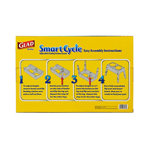 Glad for Pets Smart Cycle Adjustable Feeding Station System Elevated