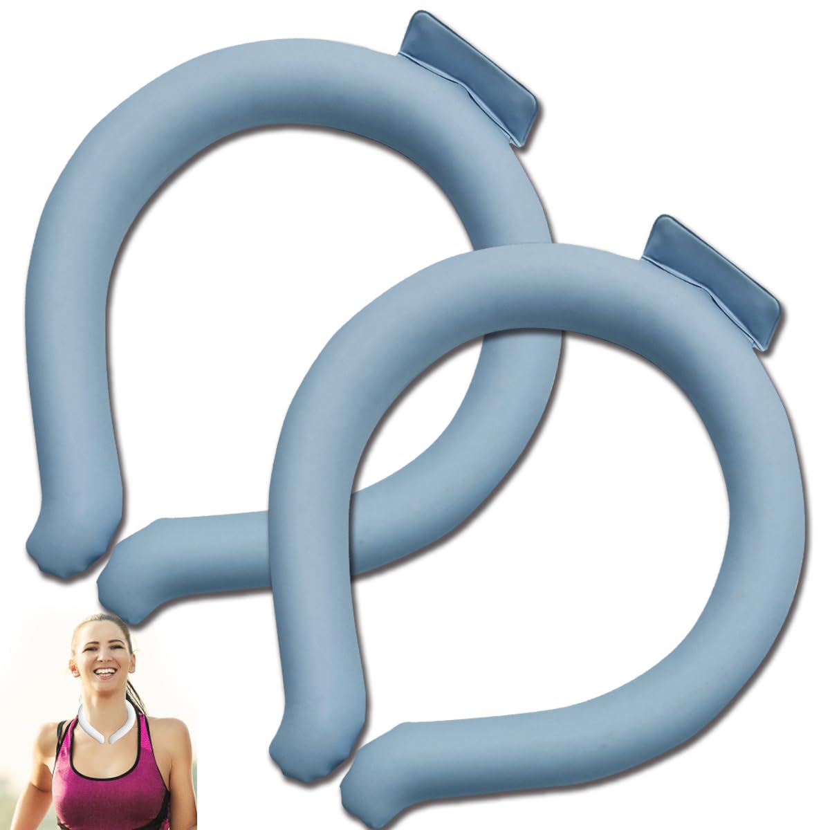 Photo 1 of Neck Cooling Tube, Speed Cooler, Wearable Cooling Neck Wraps, Reusable Neck Cooler, Heat Cooling Cold Pack, Summer Heat Relief for Hot Flashes and Fever Blue (S)