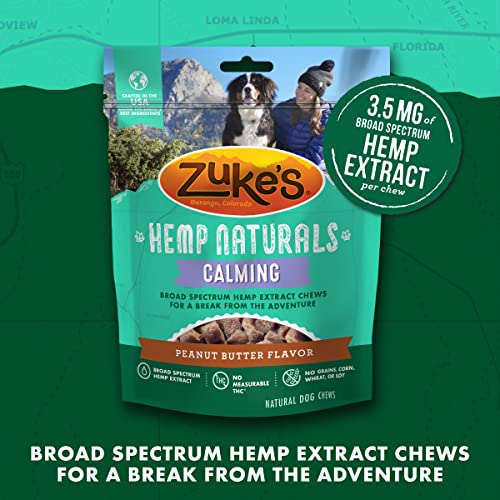 Zuke's Hemp Naturals Calming Natural Dog Chews, Peanut Butter 5 oz