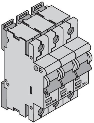 Circuit Breaker Thermal Magnetic 20A 480V AC DC Lever DIN Rail 3CU20R Pack of 4
