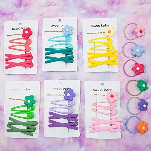 Acrylic Resin Hair Barrettes, Comius 36 Pieces Baby Girl Adorable Hair Clips Barrettes Hair Accessories with Hairbands for Girls
