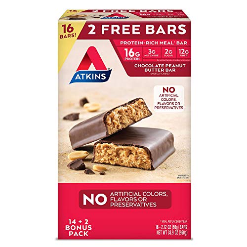 Atkins Protein-Rich Meal Bar, Chocolate Peanut Butter, 14 +