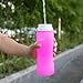 Mansov Water Bottle Silicone Leak Proof Collapsible Sports Water Bottle 26floz BPA Free Drinking Water Kettle for Outdoor Hiking Camping Running Traveling Rose