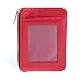 ID STRONGHOLD RFID Front Pocket Wallet Mini Minimalist Wallet Slim Wallet Genuine Leather with Zipper , Red , Small