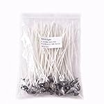 EricX Light 100 Piece Natural Candle Wick, Low Smoke 6" Pre-Waxed & 100% Natural Cotton Core,For Candle Making,Candle DIY