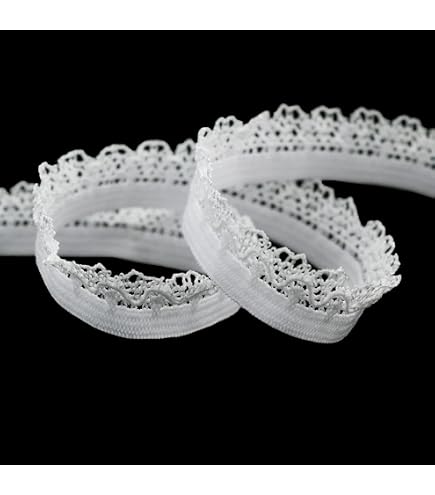 Bordure élastique Dentelle 10 Mm – Pour Lingerie, Couture (4 M, Combo 2 Couleurs, 70% Chinlon 30% élasthanne)