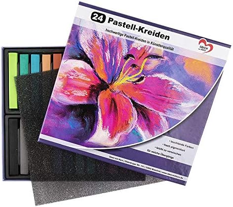 Pastel Chalk | 24 pcs | Crayons in Bright Colours | Highly Pigmented | Studio, Art, Hobby, Painting, Crafts, DIY