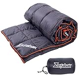 Down Blanket for Camping Indoor Outdoor by ZEFABAK Puffy 600 Fill Power Duck Down Cloudlet Blanket or Sleeping Bag Replacement, Black