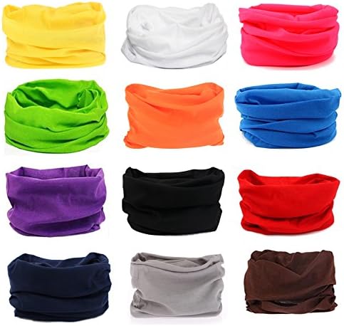 YOHO BUY 16-in-1 4Pcs&amp;6Pcs Headband Seamless Outdoor Sport Bandanna Head Wrap Scarf Wrap for Yoga Sports,Magic Headband &amp; Collars Muffler Scarf Face Mask with UV Resistance (12pcs)