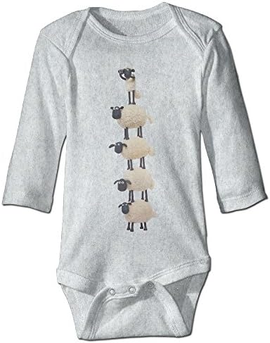 Baby Kids 100% Cotton Long Sleeve Onesies Toddler Bodysuit Shaun The Sheep Baby Onesies Ash Size 12 Months