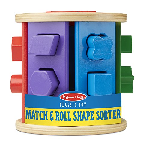 Melissa & Doug Match and Roll Shape Sorter - Classic Wooden Toy