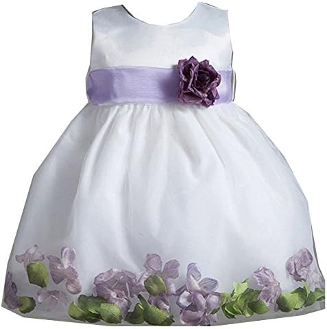 Crayon Kids Baby Girls White Purple Petal Flower Girl Dress 24M