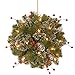 National Tree Company Pre-Lit Artificial Kissing Ball, Green, Glittery Mountain Spruce, Decorated with Pine Cones, Berry Clusters, Frosted Branches, Christmas Collection, 12 Inches