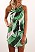 Asvivid Women's Summer Halter Dress Round Neck Sleeveless Floral Print Casual Straps Sundress X-Large Green