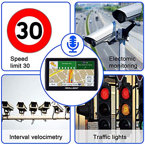 Car GPS Navigation,Lifetime Map Update, 7-inch HD Touch Screen& 8G-256MB Memory, Voice Broadcast GPS Navigation System, Including Multi-Function Car Charger - FREELLIGENT