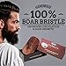 Beard Brush for Men -100% Firm Boar Bristle - Best Grooming Comb for Beards & Mustache works great with balm, oil or wax in Premium Giftbox Set & BONUS a Digital BEARD CARE ROUTINE BOOKLET