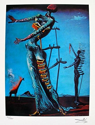 Leos Coffers Artwork by Salvador Dali Burning Giraffe Facsimile Signed Limited Edition Giclee Print. After The Original Painting or Drawing. Paper 15 Inches X 11 Inches
