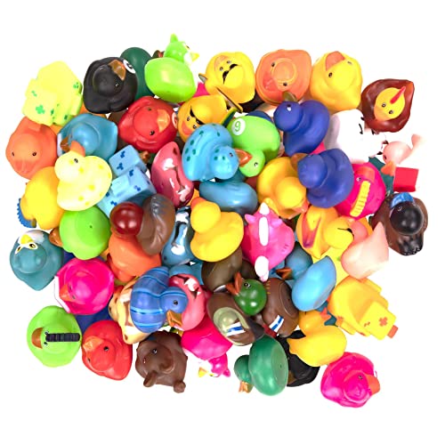 50Pack Assorted Rubber Ducks Baby Bath Toys I Baby Shower Mini Rubber