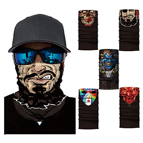 OWMEOT Outdoor Sports Multifunctional Headwear - Wear as Headband Face Shield Neck Gaiter Scarf Wrap Sweatband for Hunting Fishing Hiking - Seamless Tube Bandana (A)