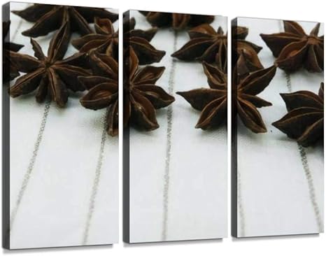 Amazon Co Jp 八角 スターアニス はっかく 香辛料 茶 黒 白 背景 ストライプ 麻 ナプキン トウシキミ 中華 中国 杏仁豆腐 豚ポスター パネル 現代壁の絵 壁掛け 部屋飾り 背景絵画 壁アート 完成品 3枚セット すぐ飾る ホーム キッチン