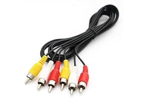 WAWPI Audio Video Cable,Composite Cord 6 ft RCA to RCA M/Mx3,AV Cable for TV,DVD,VCD etd.
