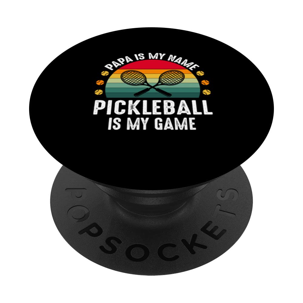 Pickleball Dad Funny Quote Father Pickleball Vintage Papa PopSockets Swappable PopGrip