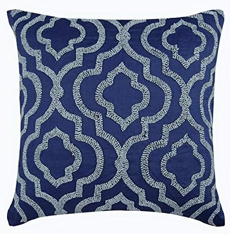 Amazon Com Handmade Blue Throw Pillow Covers Lattice Trellis