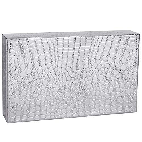 Decor Trends Faux Alligator Leather Vanity Tray Decorative Cosmetics Organizer Bathroom Catchall Tray for Perfume Jewelry Makeup Accessories - Thumbnail 3
