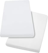 Dudu N Girlie Next2Me Fitted Sheets 51x85cm White 2-Pack Jersey Cotton