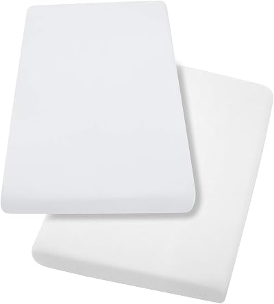 Dudu N Girlie Next2Me Fitted Sheets 51x85cm White 2-Pack Jersey Cotton