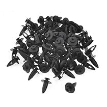 uxcell 100 x Car Plastic Push in Fastener Rivets Clips Black Fit 9mm Hole