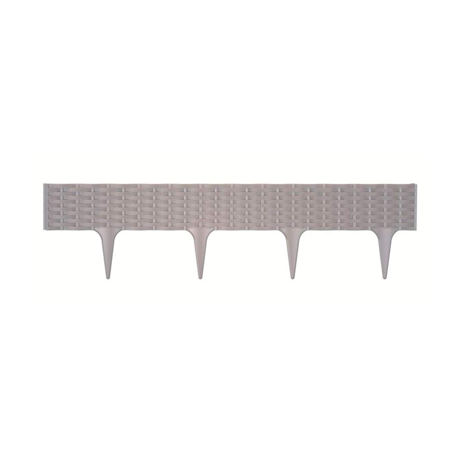 Prosper Plast IBRA-405U 390 x 18.65 cm Garden Border - Stone Grey (5-Piece)