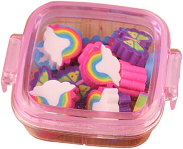 20Pcs/Box Cute Rainbow Butterfly Flower Rubber Eraser Kid Gift School Stationery - Random Color