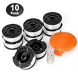 YWTESCH Line String Trimmer Replacement Spool, 30ft 0.065" Autofeed String Trimmer Line Replacement Spool for Black+Decker String Trimmers (8 Replacement Spool,1 Spool Cap,1 Spring)