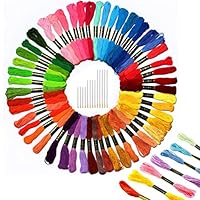 Artilife Embroidery Floss Threads Premium Friendship Bracelets Strings Rainbow Skeins for Cross Stitch Kit Embroidery Craft Projects, 36 Colors - 16 Needles