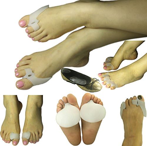 Bunion Big Toes and small toes Spreader, corrector and straightener, toes separator, Metatarsal Pad and back heel cushion (set of 6, 12 pieces)