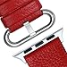 Fullmosa Leather Bands Compatible with Apple Watch Band 49mm 46mm 45mm 44mm 42mm 41mm 40mm 38mm Men Women for iWatch Ultra 2/Ultra/10/9/8/7/6/5/4/3/2/1/SE2/SE, 49mm 46mm 45mm 44mm 42mm Red/Silver