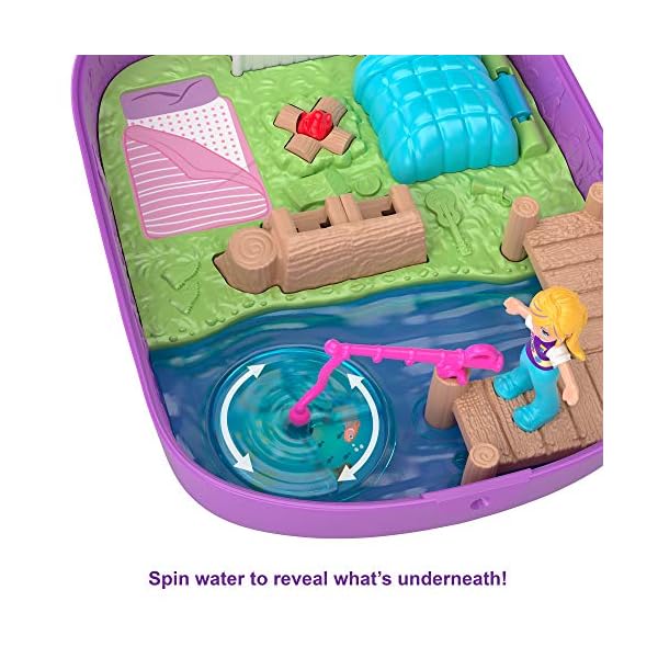 ​Polly Pocket Pocket World Owlnite Campsite Compact with Fun Reveals, Micro Polly and Shani Dolls, Boat and Sticker…
