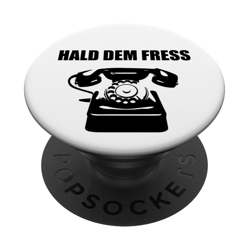 Halt Die Fresse - Hald Dem Fress - Altes Telefon PopSockets Swappable PopGrip