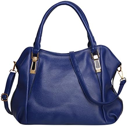 Women PU Leather Handbags Women Messenger Bags Crossbody Bags Women Top-handle Bags Tote Shoulder Bags Tote Bag -Steplove (Blue)