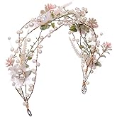 Beaupretty Floral Hair Accessories Headband Wedding Hair Band Bridal Headpiece Leaf Design Photography Prop for Bride and Flower Girl